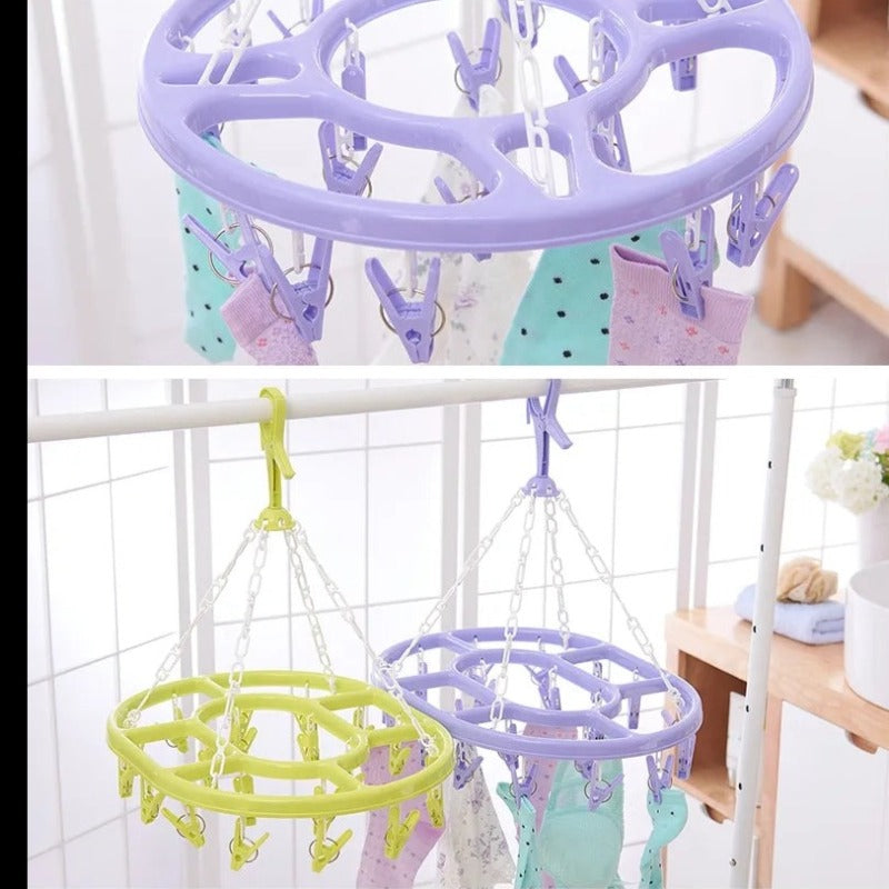 5pcs Household Baby Clothes Hangers, Adjustable, Space-saving, Plastic,  Drying Rack For Newborns