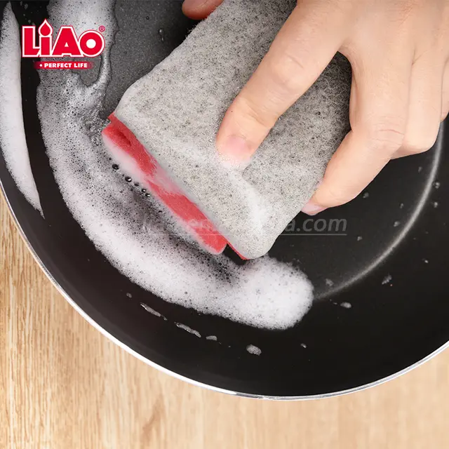 LIAO 3PCS Double Side Scouring Pad