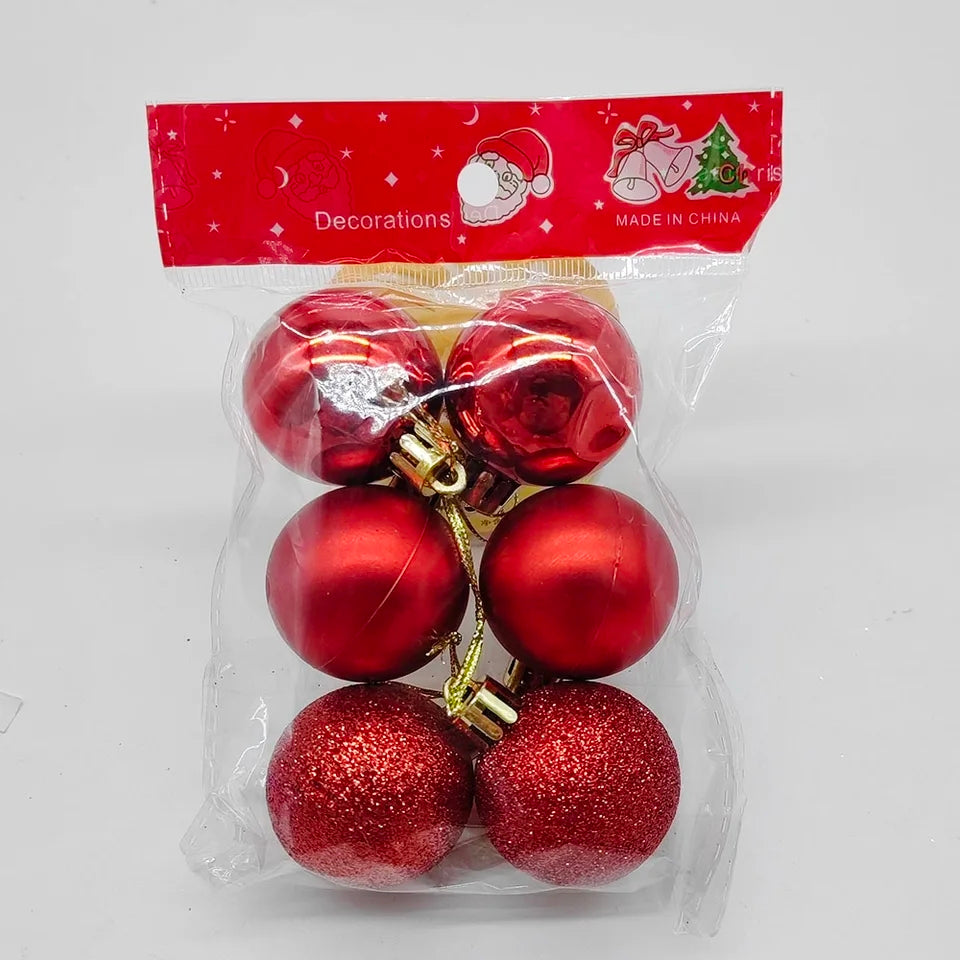 6 cm Christmas Decorations 6 Balls