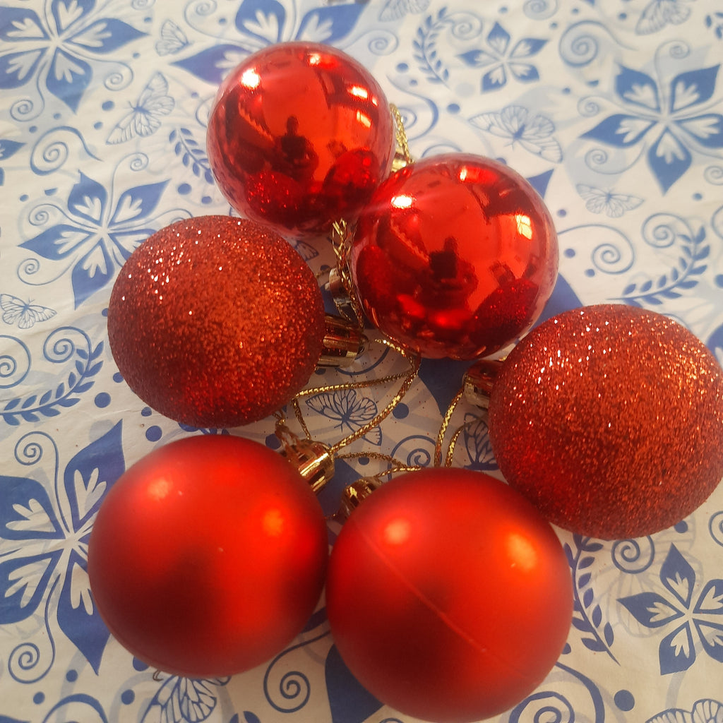 6PCS Pedant Tree Balls 3 cm