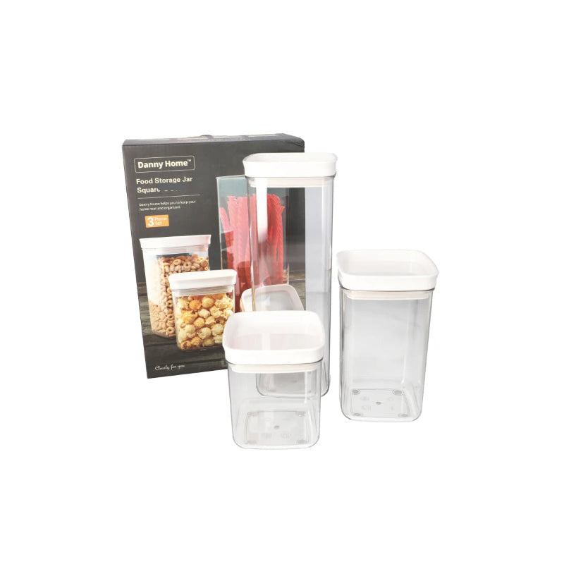 Square Food Storage Plastic Jar