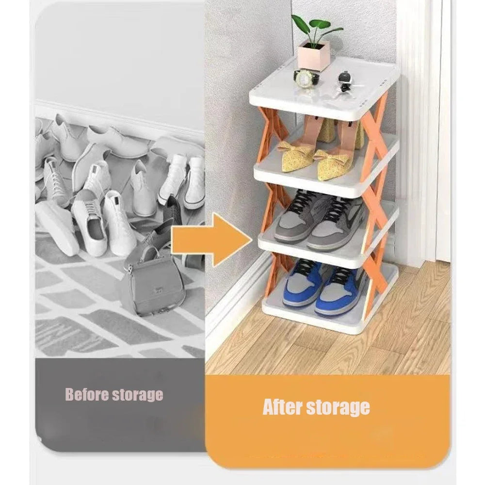 5 Layer Stackable Plastic Shoe Rack bamagate.com