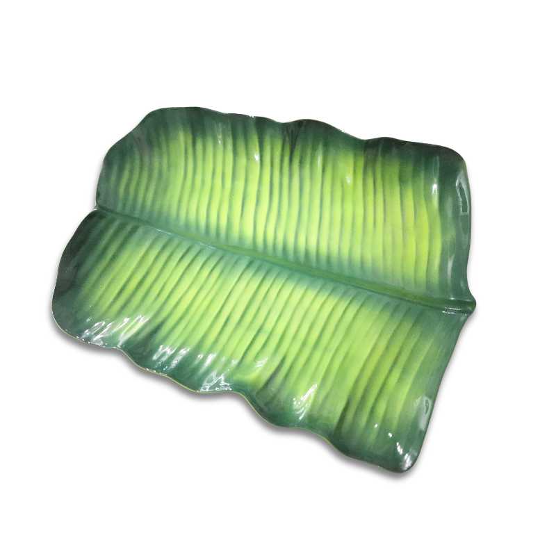 Ceramic Serving Plate Banana Leaf