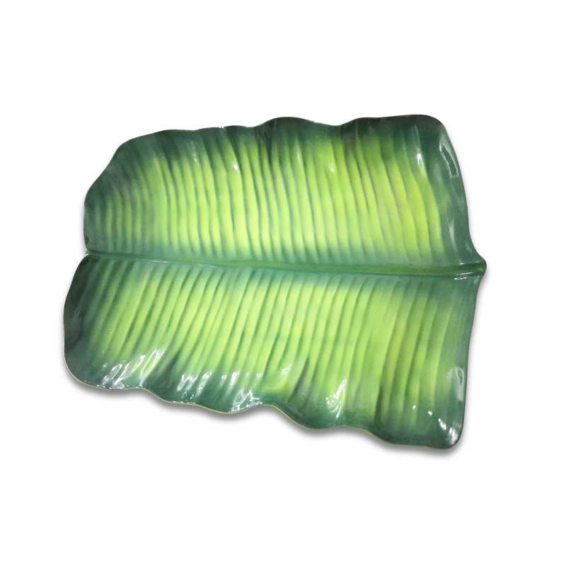 Ceramic Serving Plate Banana Leaf