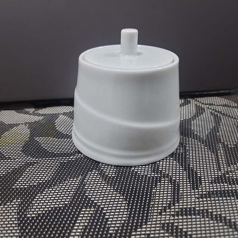 White Ceramic Sugar Bowl