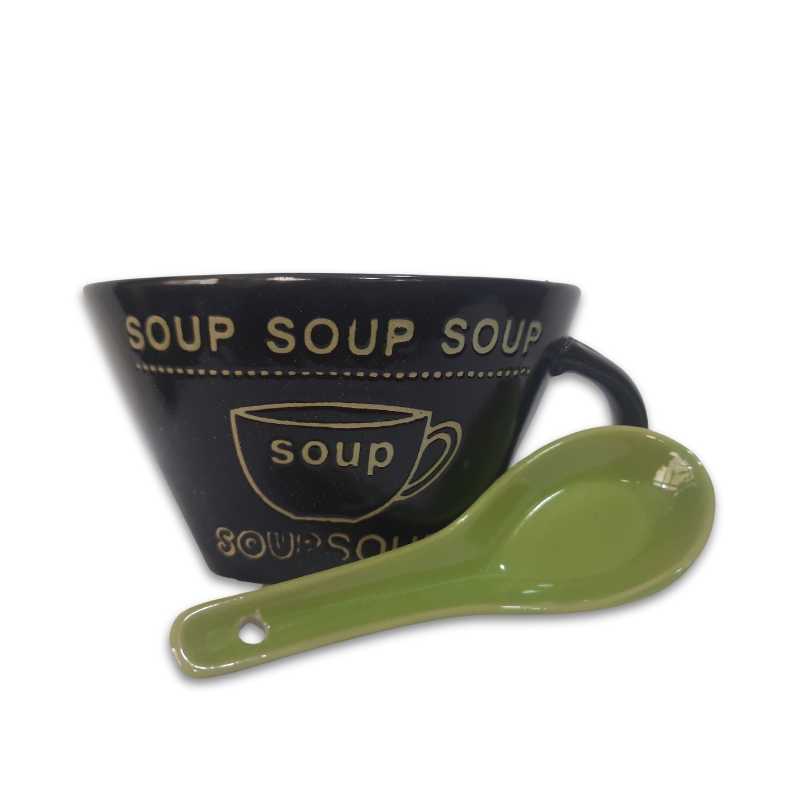 Soup Cup Porcelain with Spoon