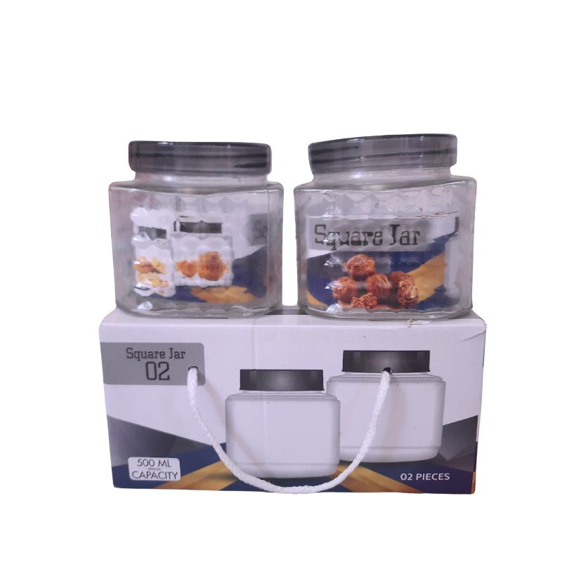 Square Glass Storage Jar 500 ml