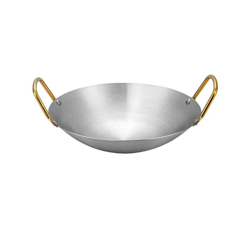 Stainless Steel Wok Fry Pan 22cm