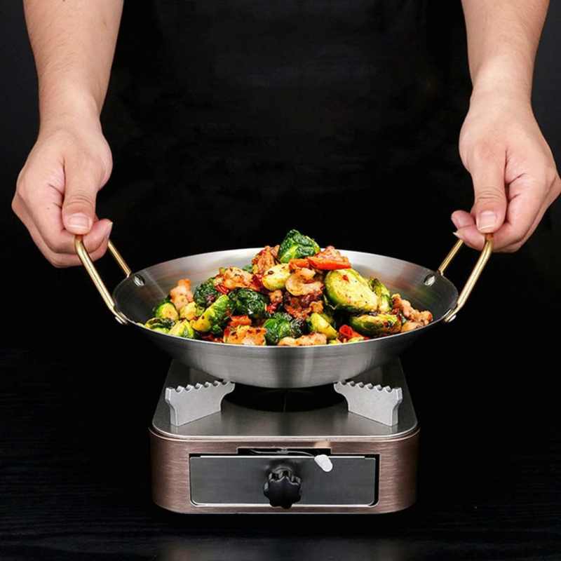 Stainless Steel Wok Fry Pan 22cm