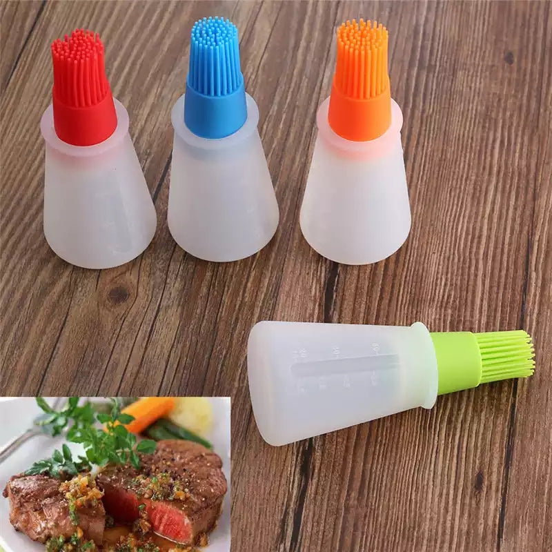 Portable Silicone Oil Bottle with Brush