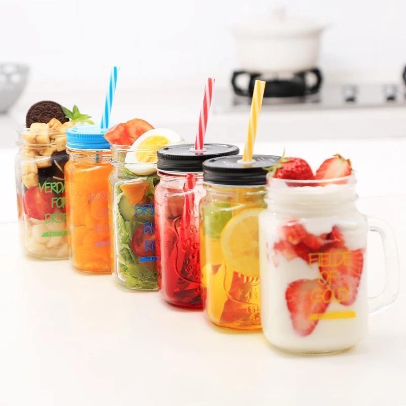 Drinking glass colorful polka dots lids , Mason jar Hole Lids - Bamagate