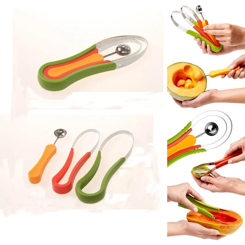 3 In 1 Stainless Steel Fruit Scoop Watermelon Slicer - Bamagate