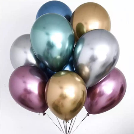 glossy metallic latex balloons