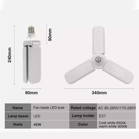 LED fan blade lamp