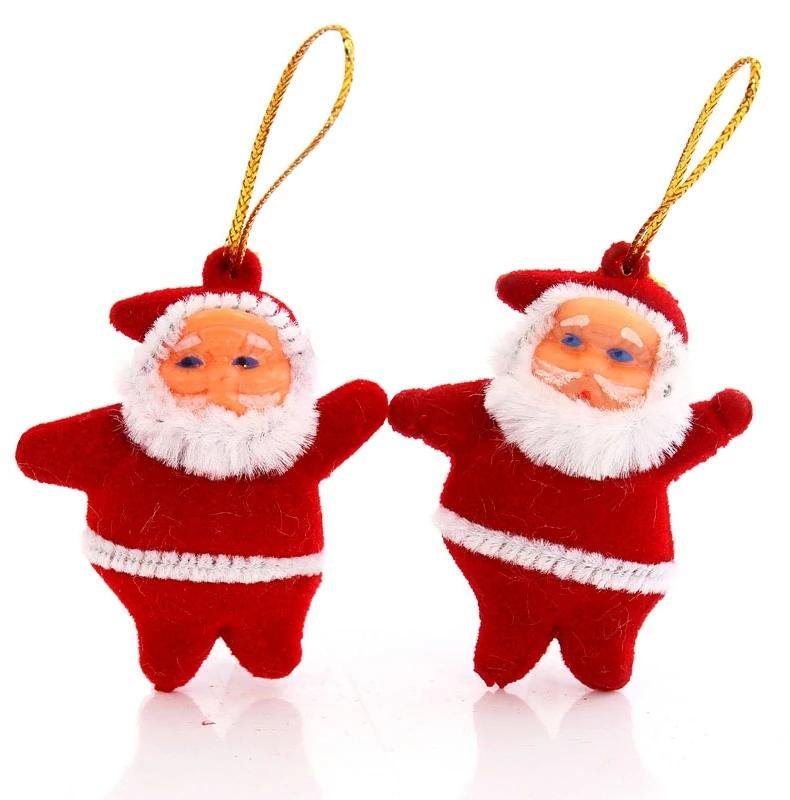 2 PCs Mini Santa Claus Pendants Hanging Ornaments Xmas Tree Home Decor - Bamagate