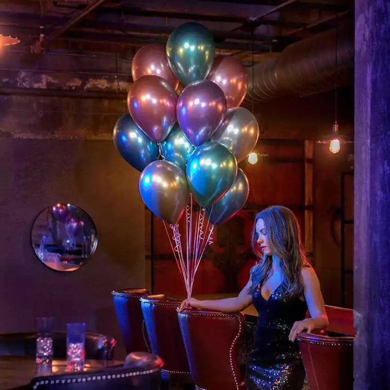 glossy metallic latex balloons