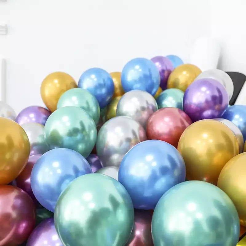 glossy metallic latex balloons