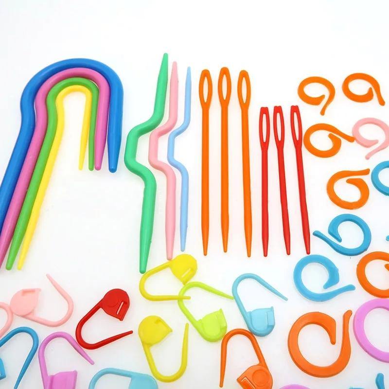 Knitting Crochet kit Needle Clip Hook Plastic Knit Stitch tool - Bamagate