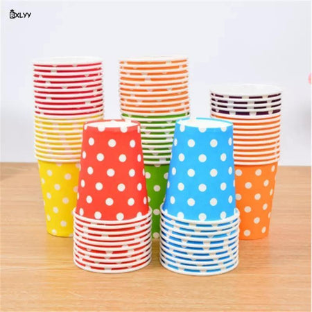 Disposable White and Pink Paper Cups Party Supply - Bamagate