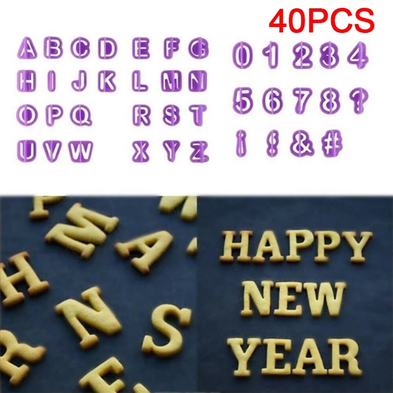 40 PCS Alphabet Number Icing Mold