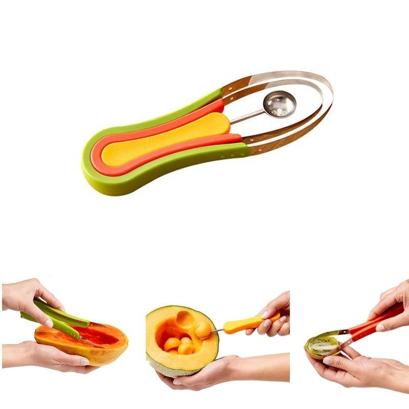 3 In 1 Stainless Steel Fruit Scoop Watermelon Slicer - Bamagate