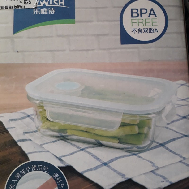 Rectangular Glass Storage Dish  with Lid 630 ml