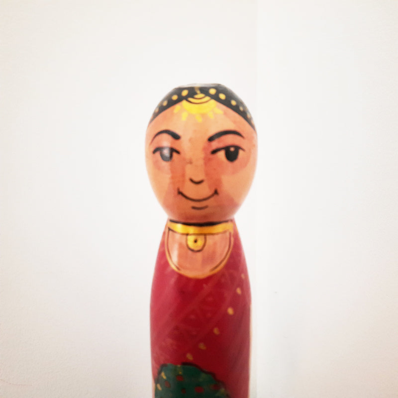 Traditional Sri Lankan Wooden Doll 2 PCs set