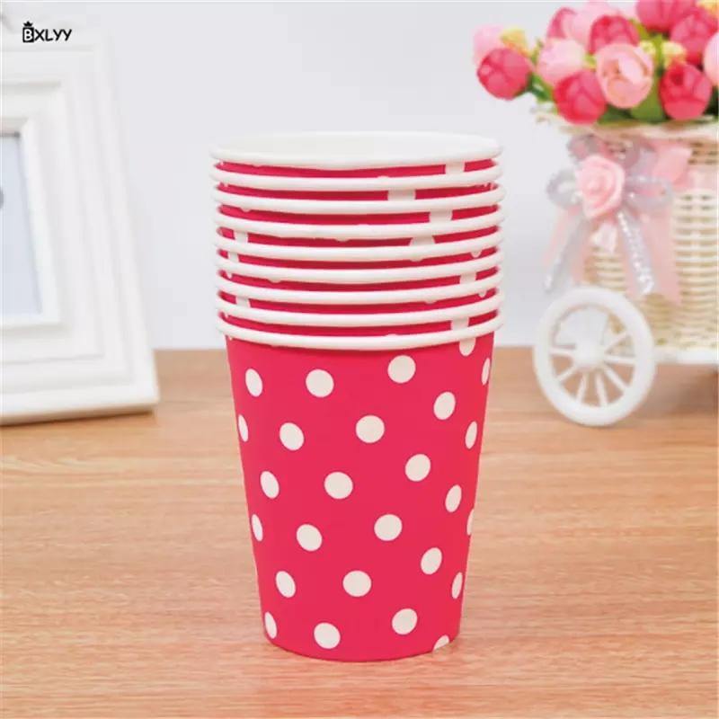 Disposable White and Red Paper Cups Party Supply - Bamagate