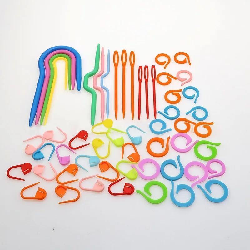 Knitting Crochet kit Needle Clip Hook Plastic Knit Stitch tool - Bamagate