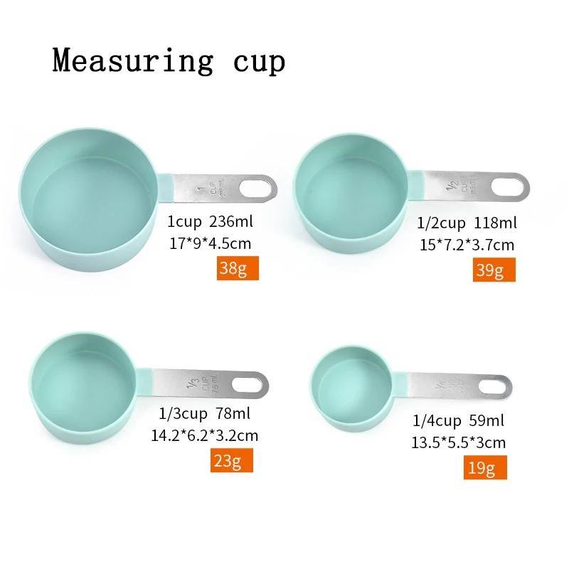 8 PCs Stainless Steel Handle Measuring Cup & Spoon Set - Bamagate