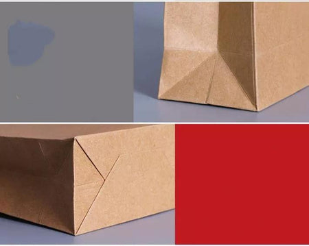 10 Paper Bag with Handle for Gift Bag Kraft Paper Solid Color Brown - Bamagate