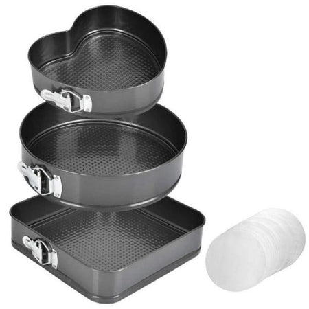 Cake Non-stick Metal Carbon Steel Springform Baking tray 3 Shapes