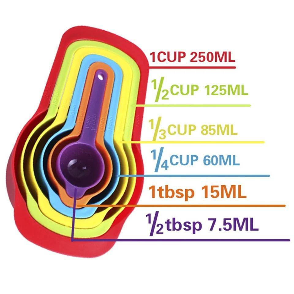 Measuring Cup Spoons Set 6 Pcs Plastic - Bamagate