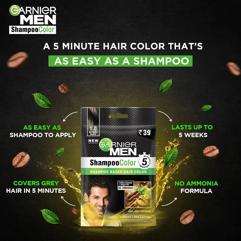 garnier men hair colour black natural