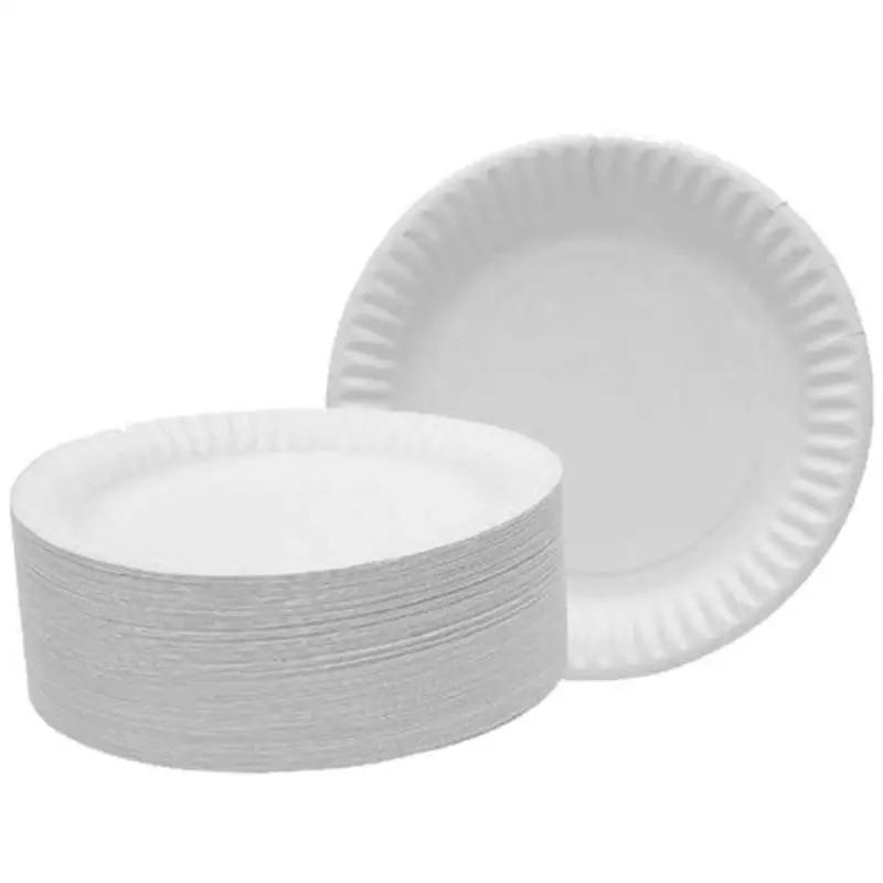 Disposable Paper Plate White 25pcs