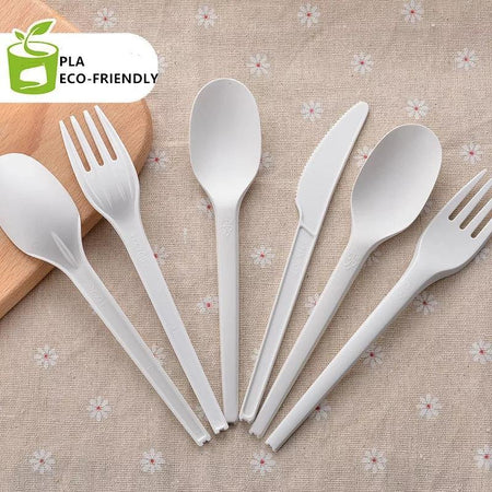 50 Pack White Disposable Plastic Fork for Parties, Lunch - Bamagate