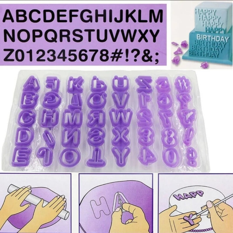 40 PCS Alphabet Number Icing Mold