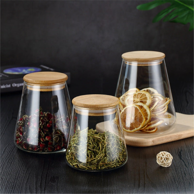 glass jar with bamboo lid