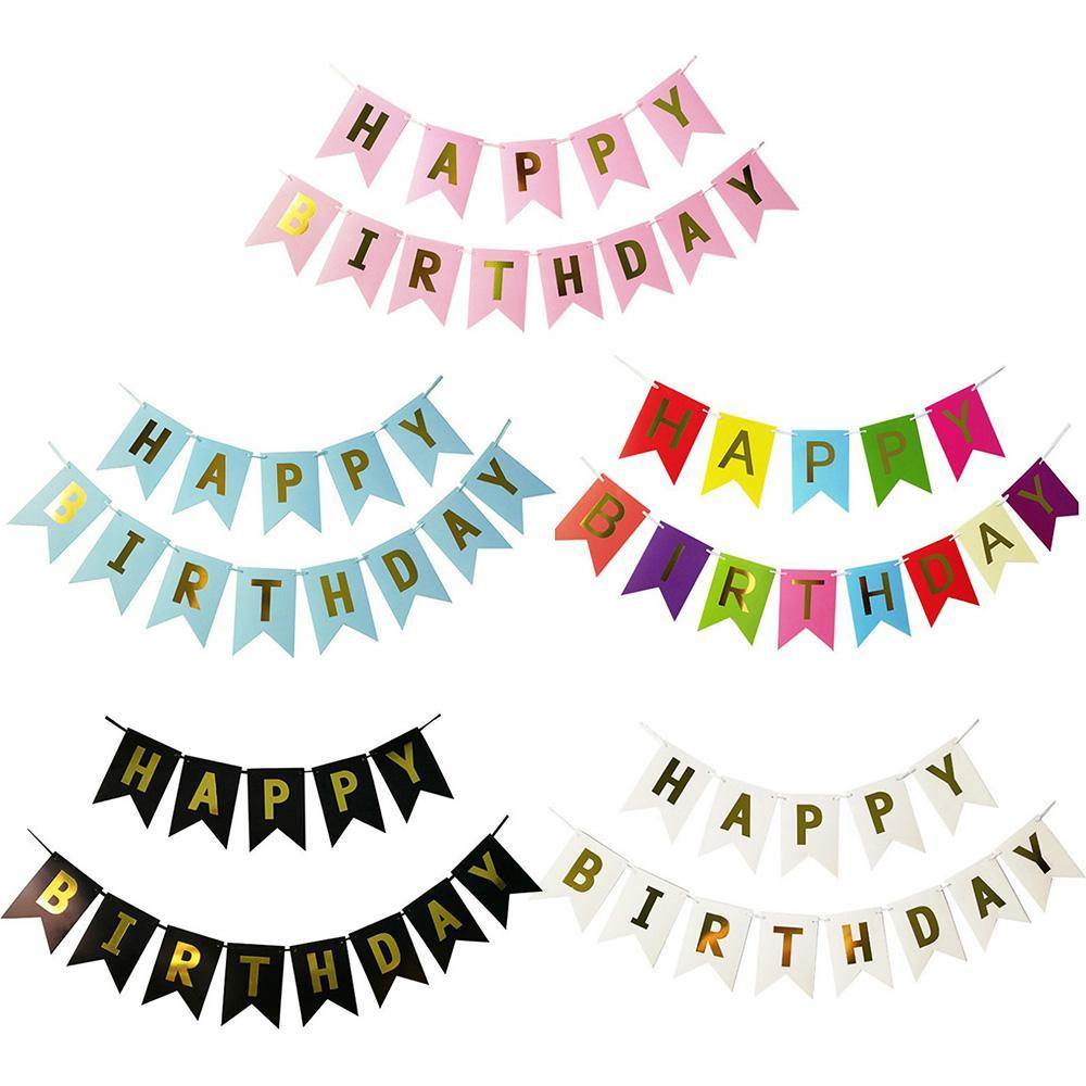 Birthday Party Decorations for Children/Baby/Adult Paper-made Happy Birthday Banner - Bamagate