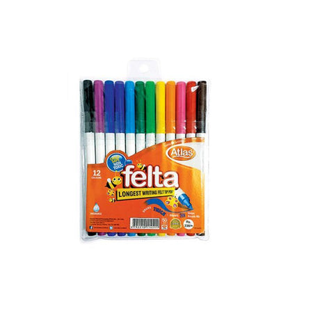 Atlas Multi Colour Felt Pen Set School Colouring - Bamagate