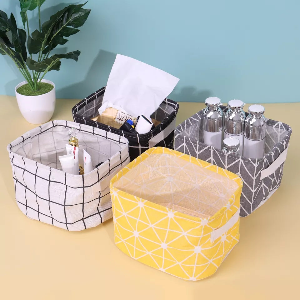 Cotton Linen Portable Storage Basket