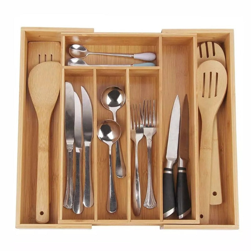 cutlery storage bamboo tray