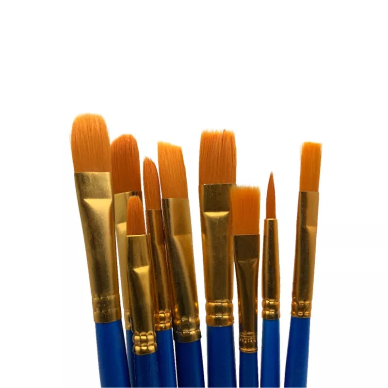 flat pointed paint brush set