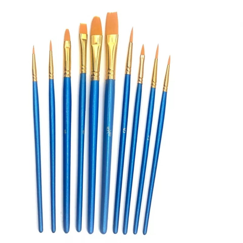 flat pointed paint brush set