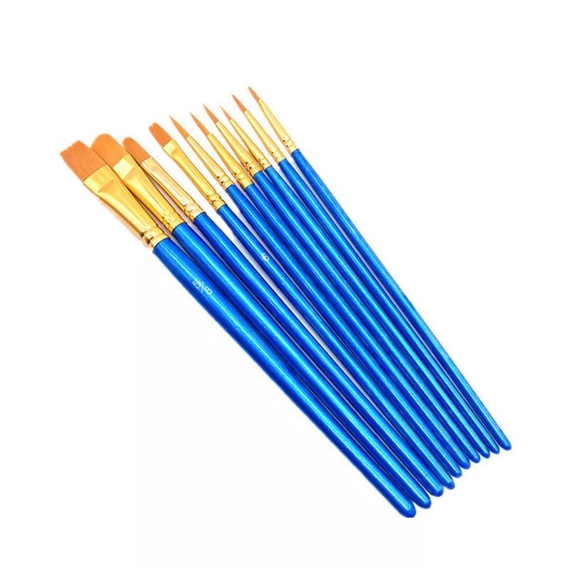 flat pointed paint brush set