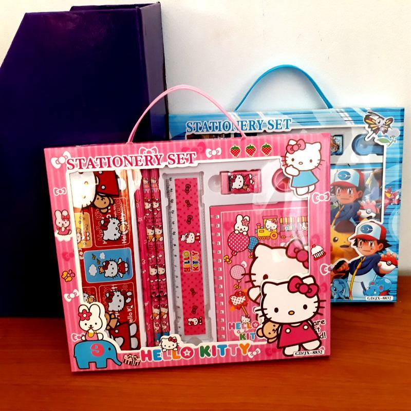 All-in-One Stationery Girl Gift Set - Pencil Case, Notepad, Pencils, Sharpener - Bamagate