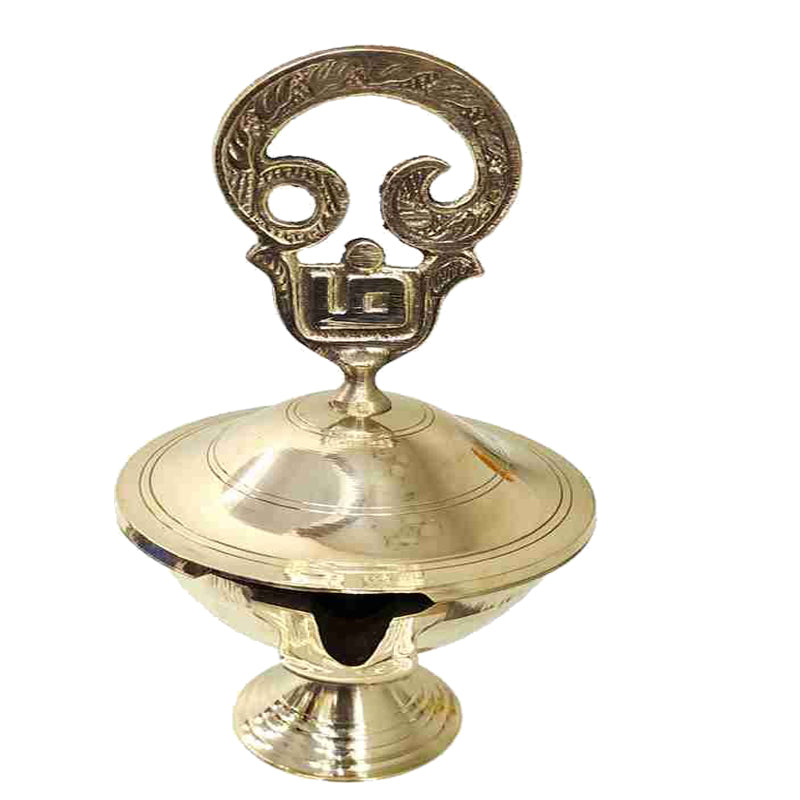 M&M - Brass Anaya Vilakku Traditional Puja Oil Lamp / Pooja Oil