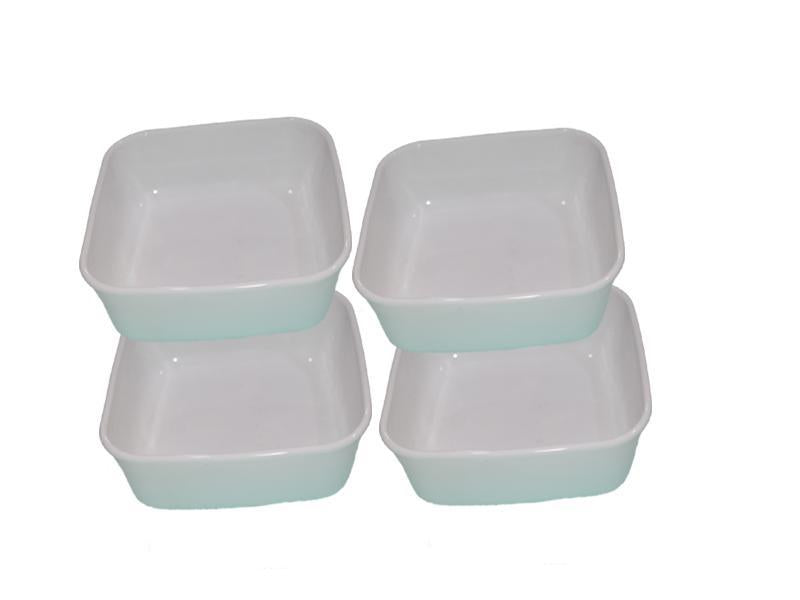 White Square Set Opal Glassware - 2PCS - bamagate-com