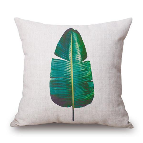 Decorative Throw Pillow Tropical Rainforest Green Plant Design For Sofa Cushion - bamagate-com