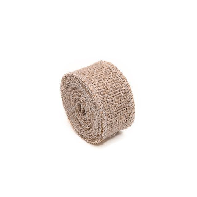 2M Natural Jute Ribbon Rolls Decor 3 cm - 6 cm ( 2 Rolls) - bamagate-com